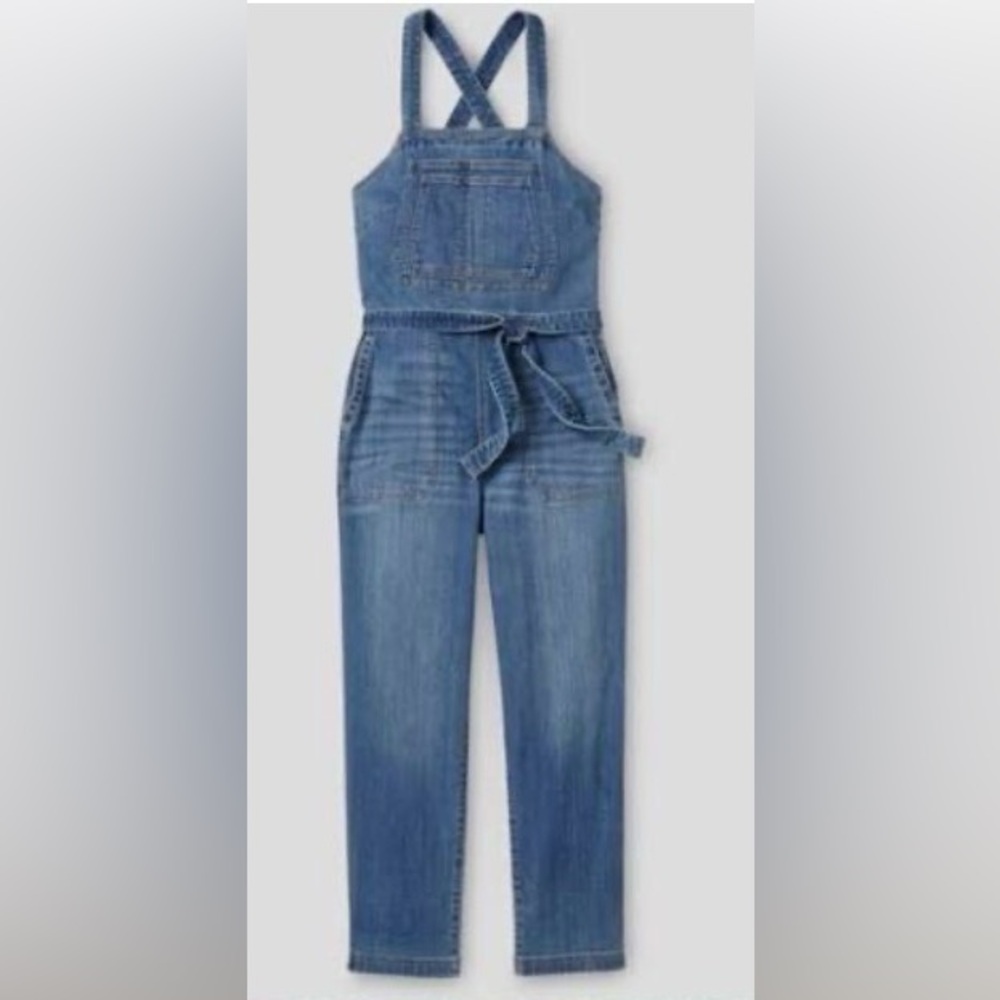 Duluth Trading Denim Bibs with ties